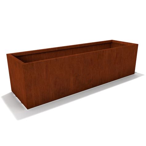 metal box 48 x 14|Lewis Bamboo Modern CORTEN Steel Rectangle Planter Box .